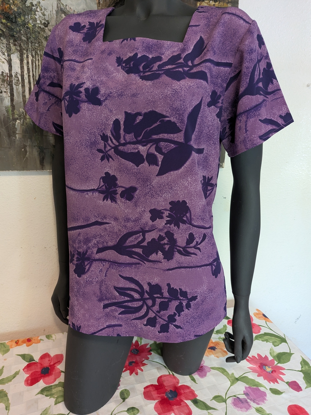 Jacklyn Smith Tropical Purple Blouse